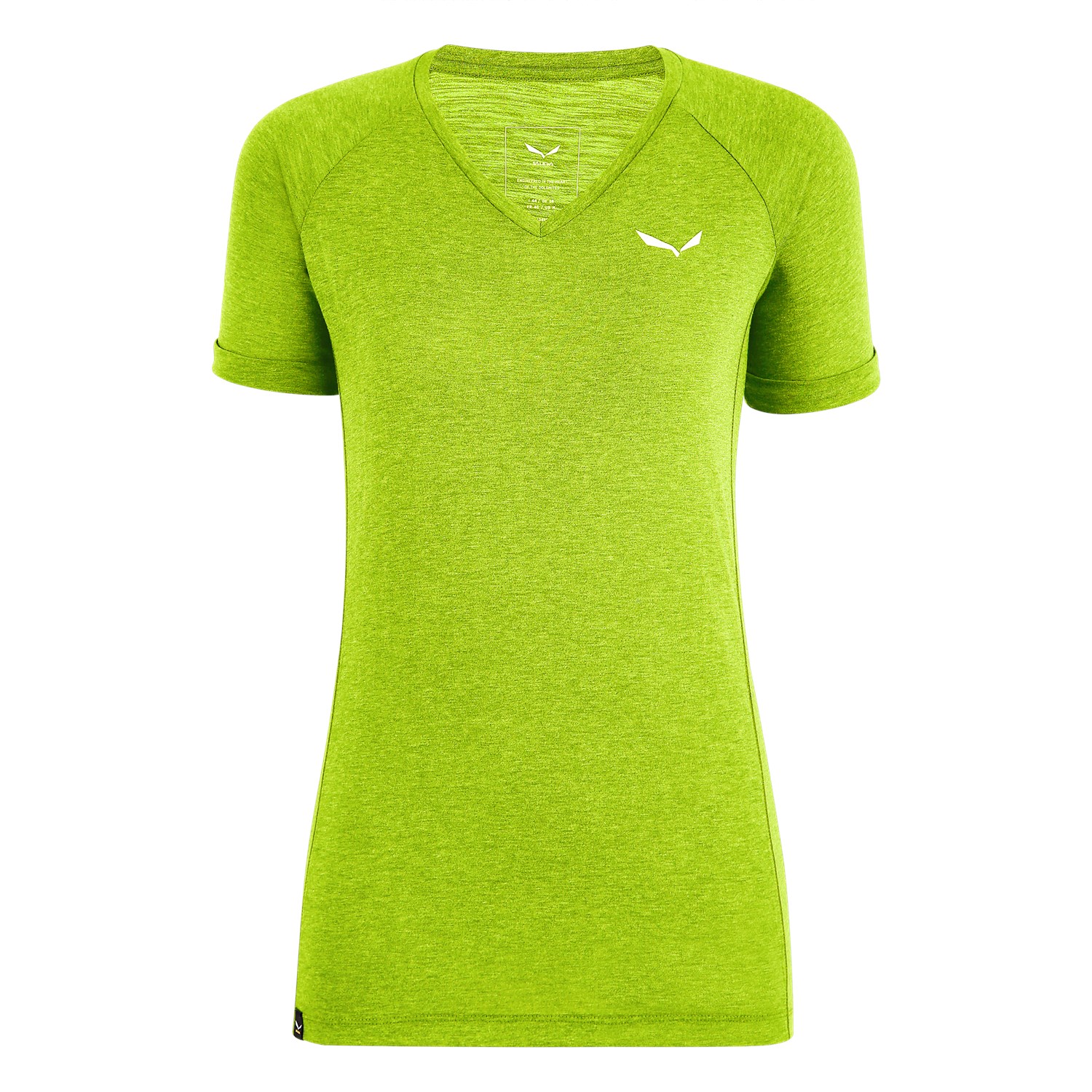 Camisetas Mujer Chile - Salewa Puez Melange Dry V-Neck - Verde - VZTN-68127